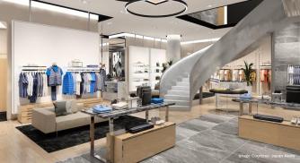 German Label Hugo Boss Unveils First Boss Flagship Store in High-Fashion Shopping at Ginza, Tokyo, Japan